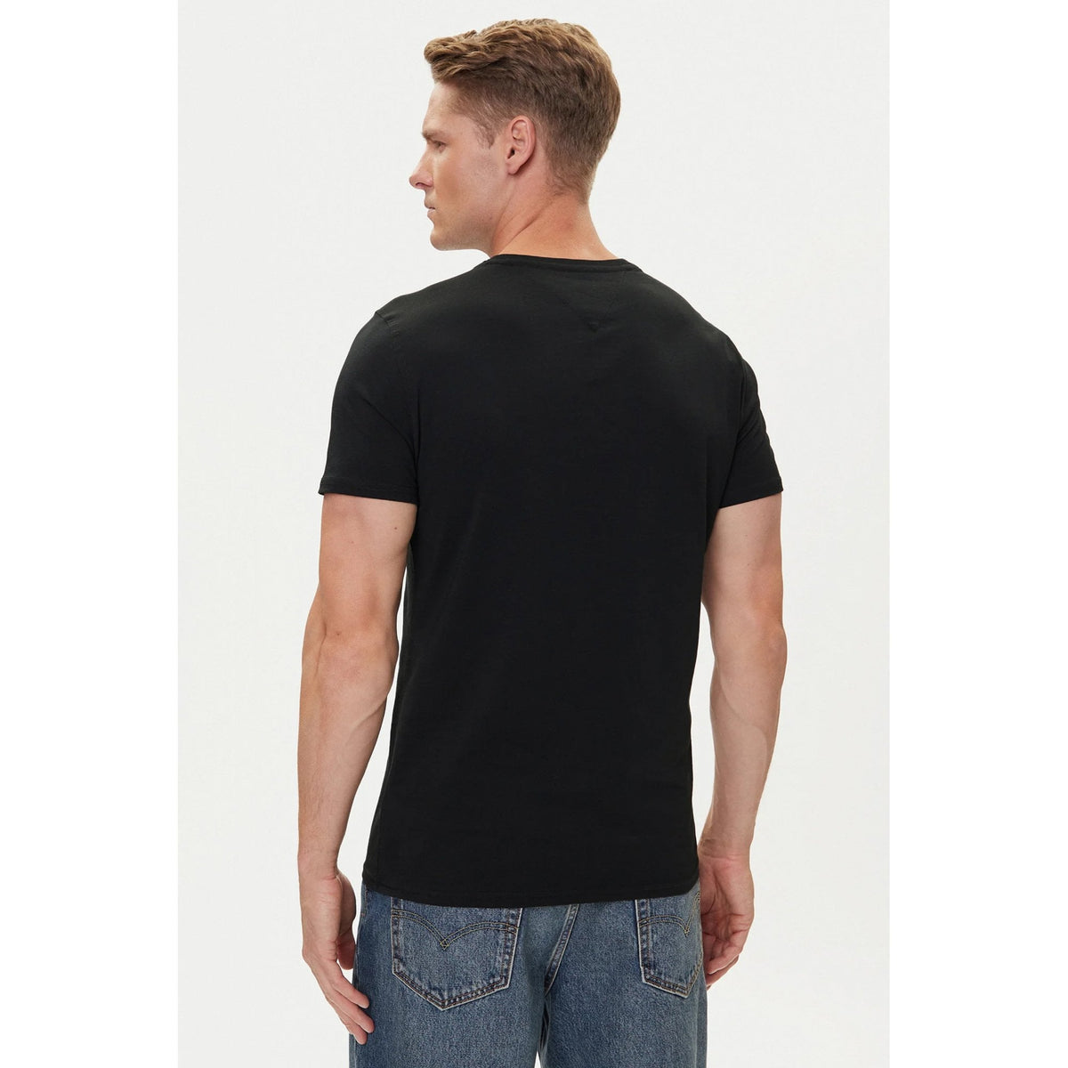 Tommy Jeans | DM04411 Slim Fit Small Flag Logo Cotton Half Sleeve T-Shirt