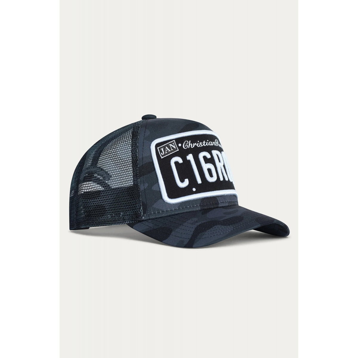 Christian Rose | CR001 Camo Private Plate Trucker Camoflauge Mesh Baseball Cap