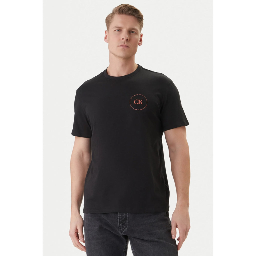 Calvin Klein Jeans | LV04RF801G Circular Print Logo Crew Cotton Half-Sleeve T-Shirt