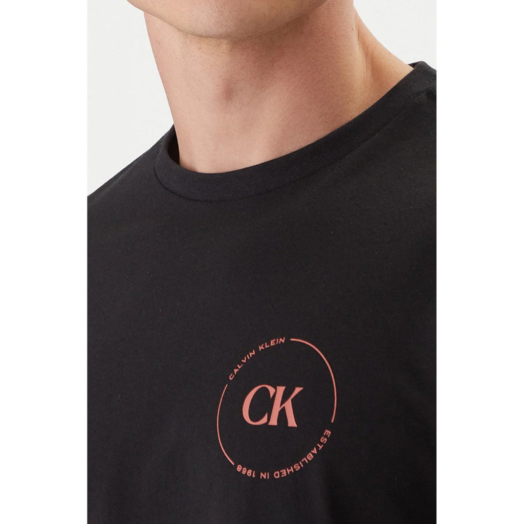 Calvin Klein Jeans | LV04RF801G Circular Print Logo Crew Cotton Half-Sleeve T-Shirt