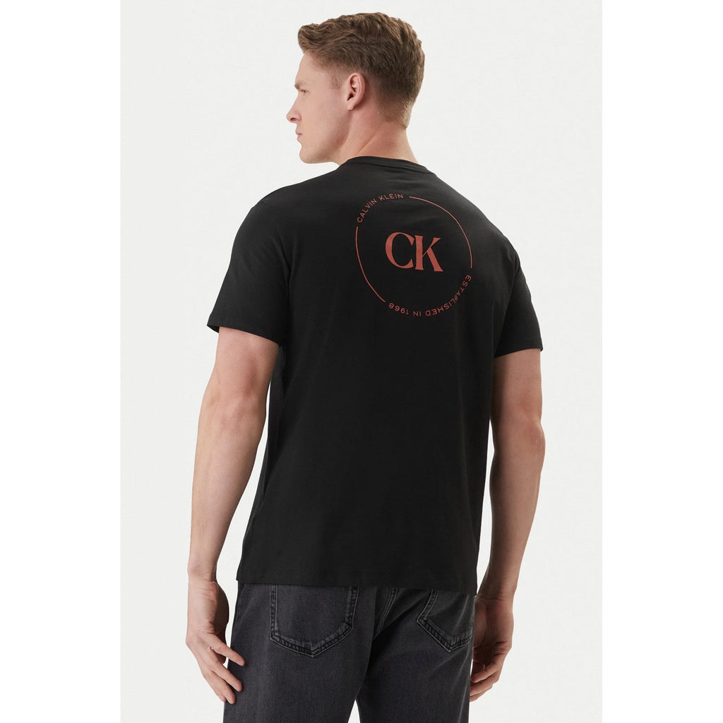 Calvin Klein Jeans | LV04RF801G Circular Print Logo Crew Cotton Half-Sleeve T-Shirt