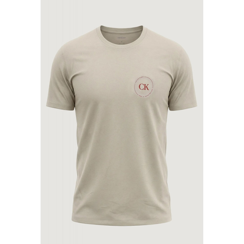 Calvin Klein Jeans | LV04RF801G Circular Print Logo Crew Cotton Half-Sleeve T-Shirt
