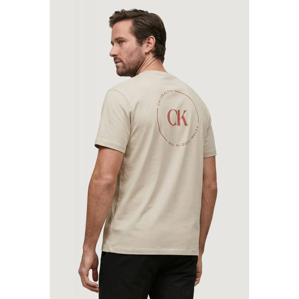 Calvin Klein Jeans | LV04RF801G Circular Print Logo Crew Cotton Half-Sleeve T-Shirt
