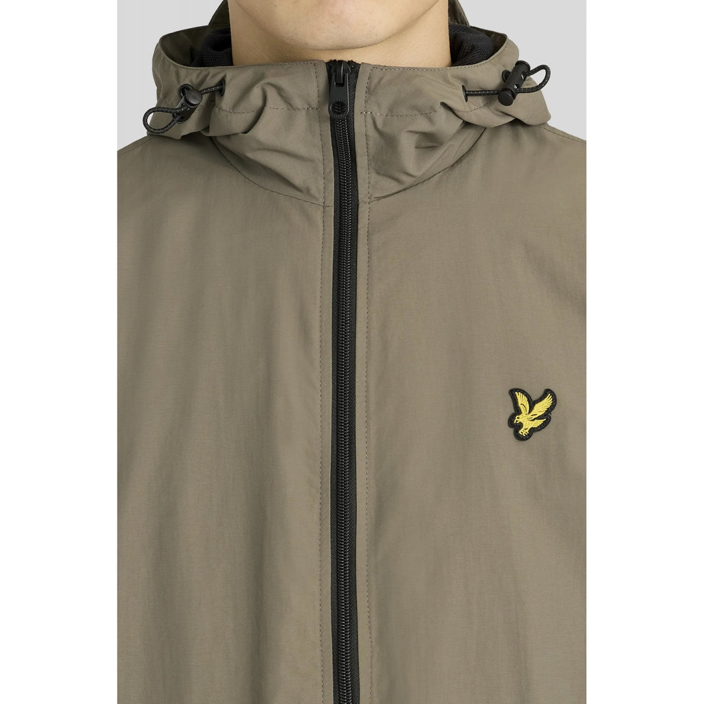 Lyle & Scott | JK2205V Poly Zip Through Hooded Lightweight Jacket - Khaki Ash