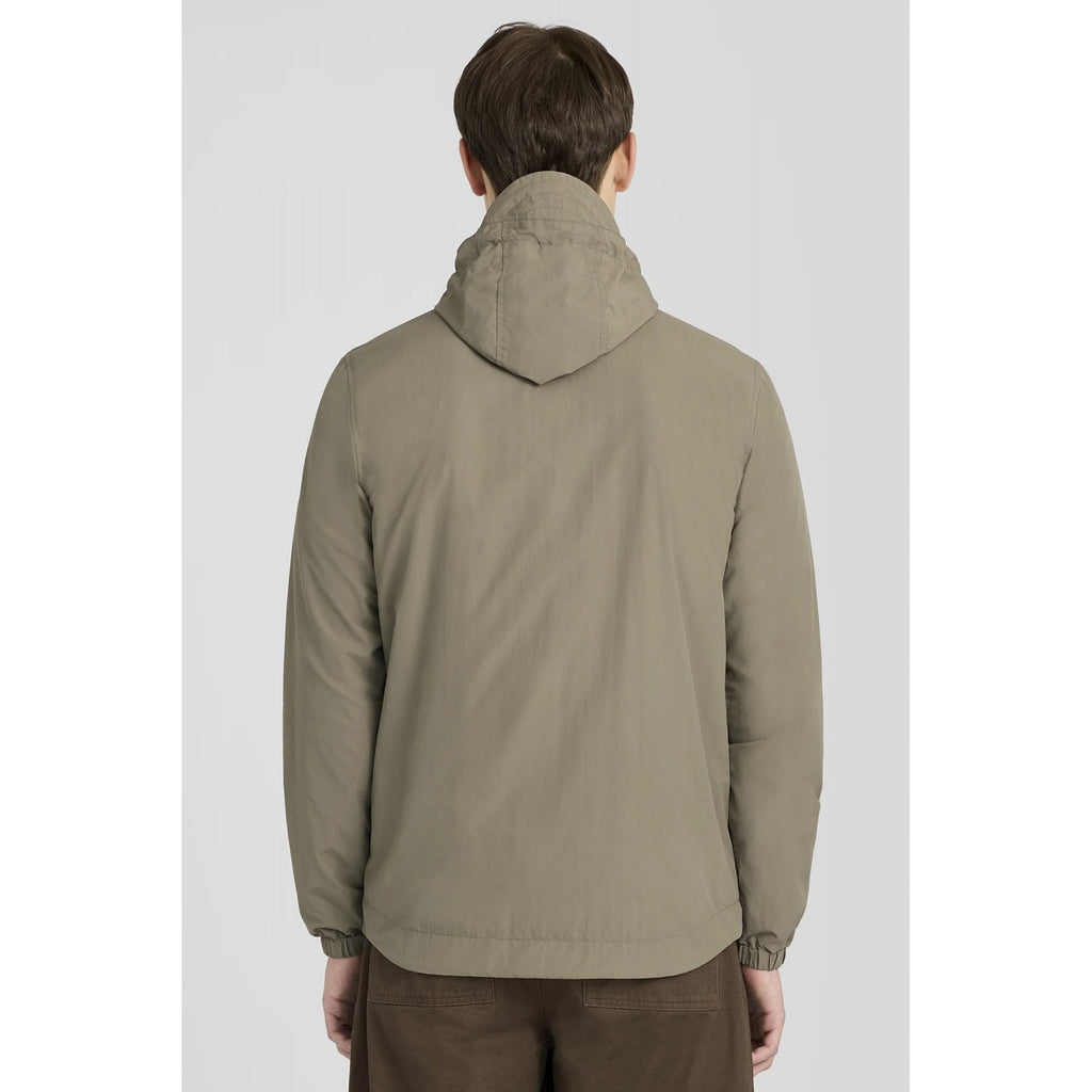 Lyle & Scott | JK2205V Poly Zip Through Hooded Lightweight Jacket - Khaki Ash