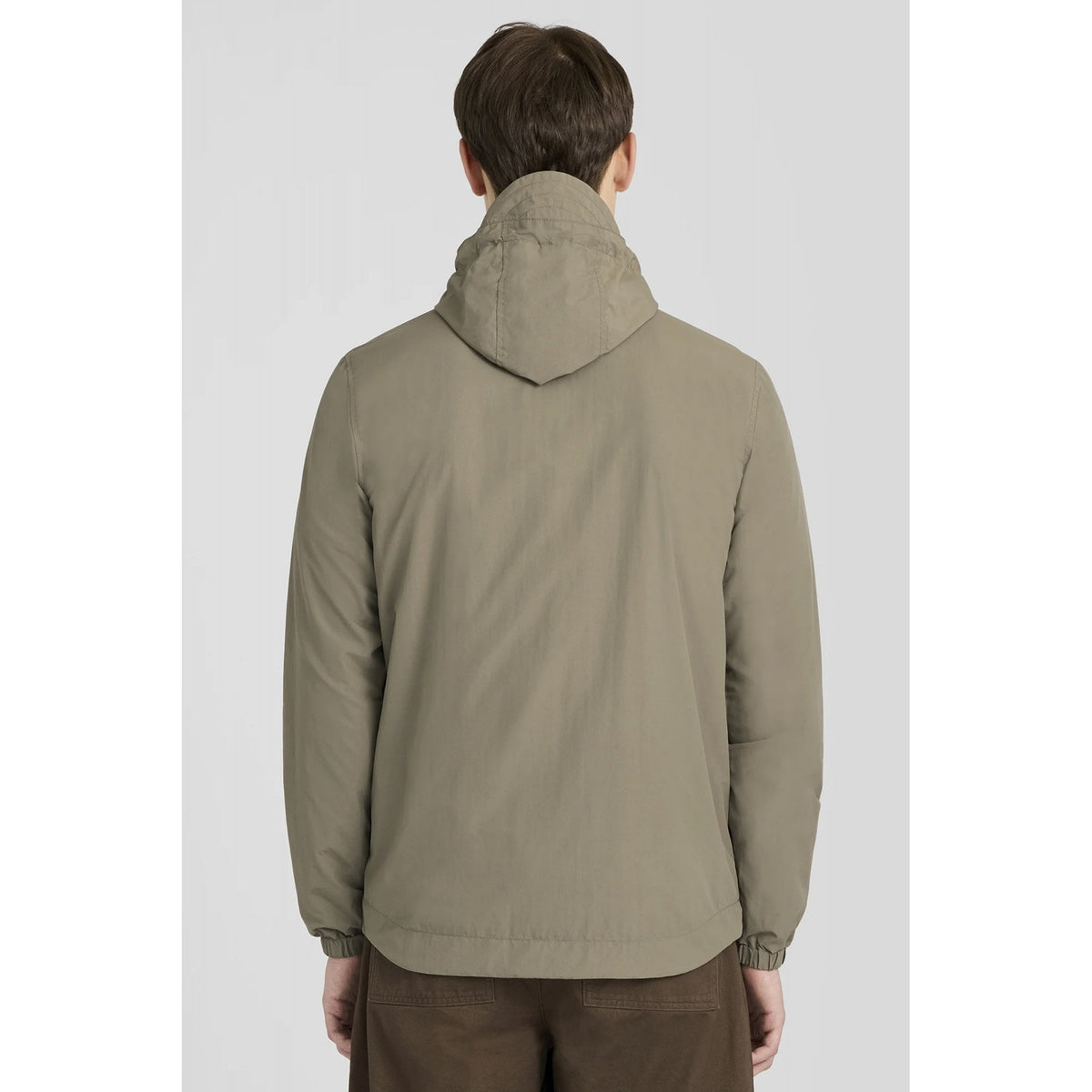Lyle & Scott | JK2205V Poly Zip Through Hooded Lightweight Jacket - Khaki Ash