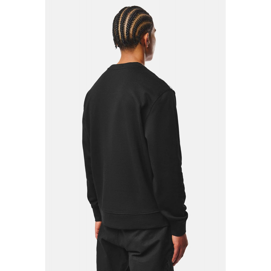 Weekend Offender 3B14 Beida Mid-House Check Panel Cotton Sweat Top - Black