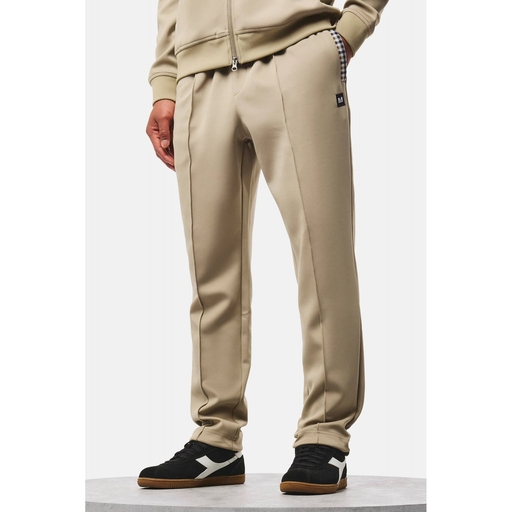 Weekend Offender TB1B03 Plaka Mid-House Check Jacquard Pant Jogger - Rock Beige