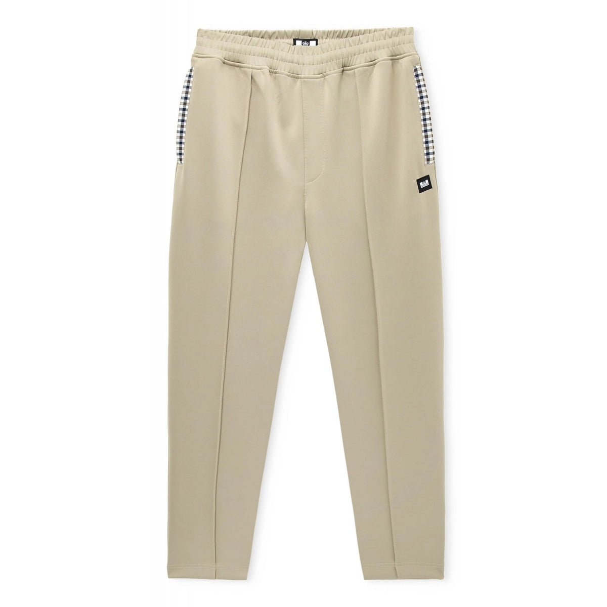 Weekend Offender TB1B03 Plaka Mid-House Check Jacquard Pant Jogger - Rock Beige