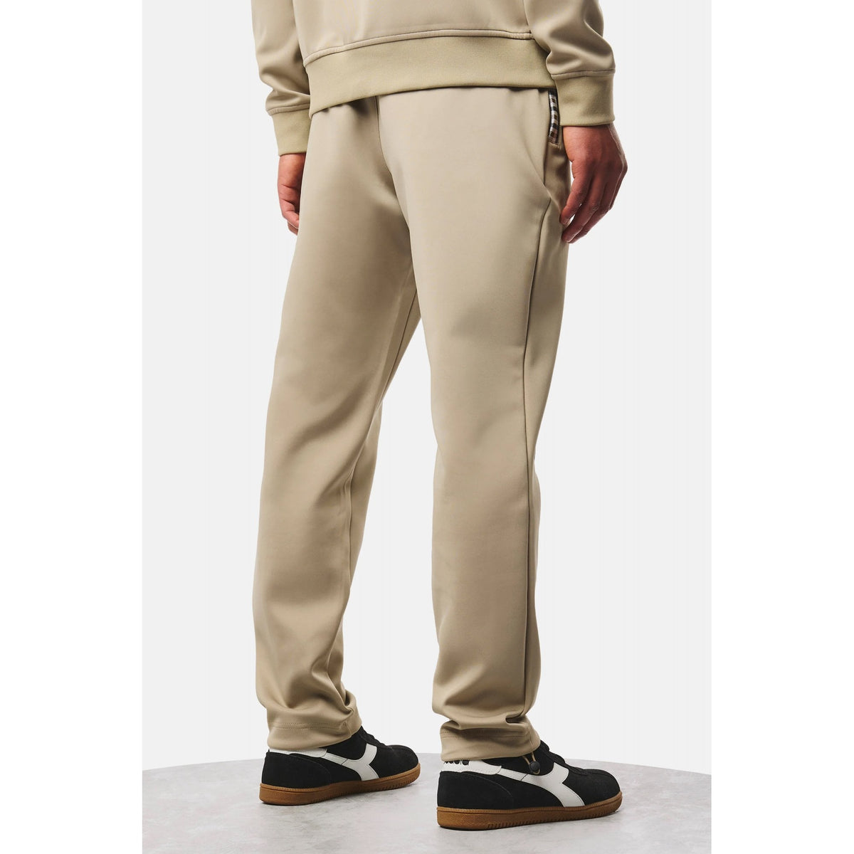 Weekend Offender TB1B03 Plaka Mid-House Check Jacquard Pant Jogger - Rock Beige