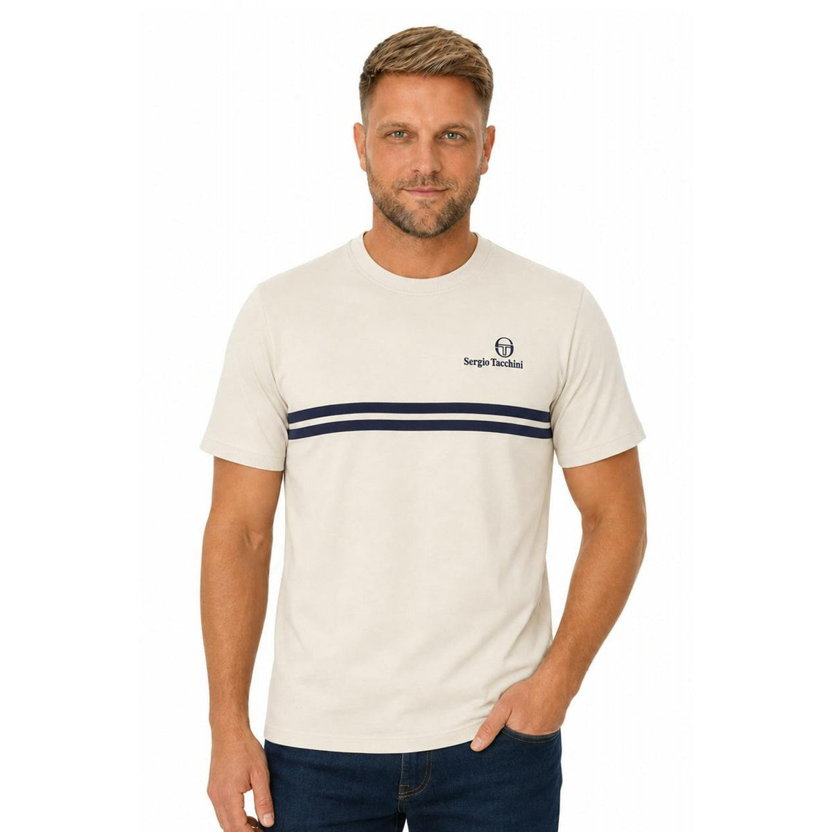 Sergio Tacchini | Supermac 1143 Twin Stripe Half Sleeve T-Shirt