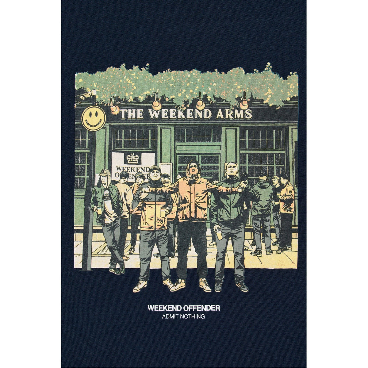 Weekend Offender PT3B14 Taberna Classic British Pub Graphic Print T-Shirt - Navy