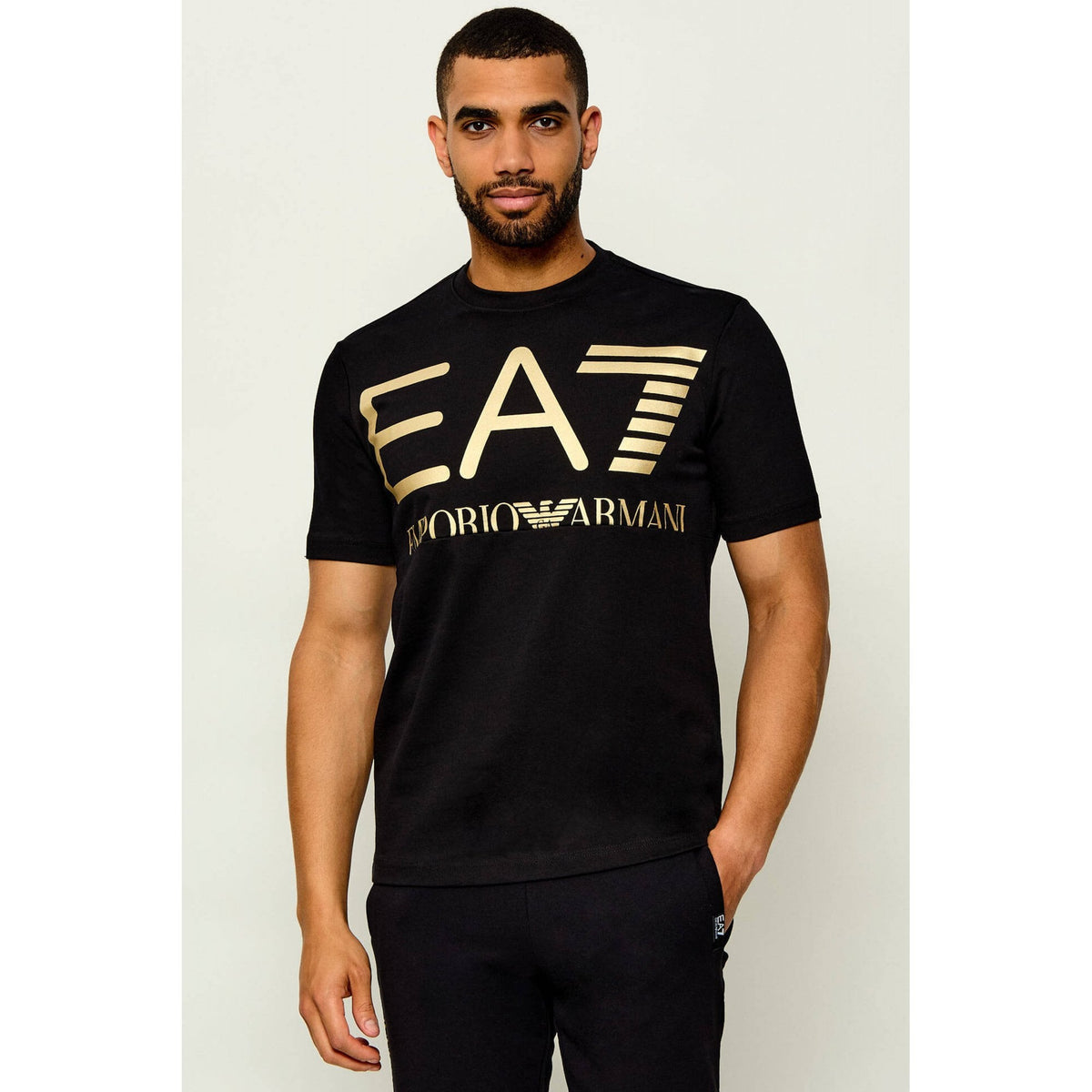 EA7 | Emporio Armani AF17788 2200 Contrast Enlarge Logo Print Half Sleeve T-Shirt