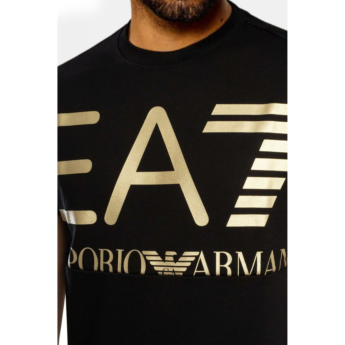EA7 | Emporio Armani AF17788 2200 Contrast Enlarge Logo Print Half Sleeve T-Shirt