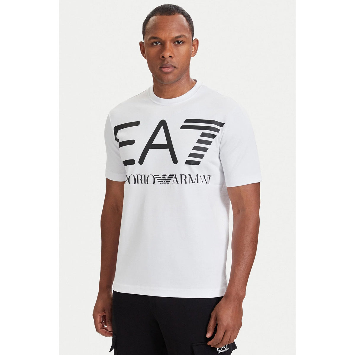 EA7 | Emporio Armani AF17788 2200 Contrast Enlarge Logo Print Half Sleeve T-Shirt