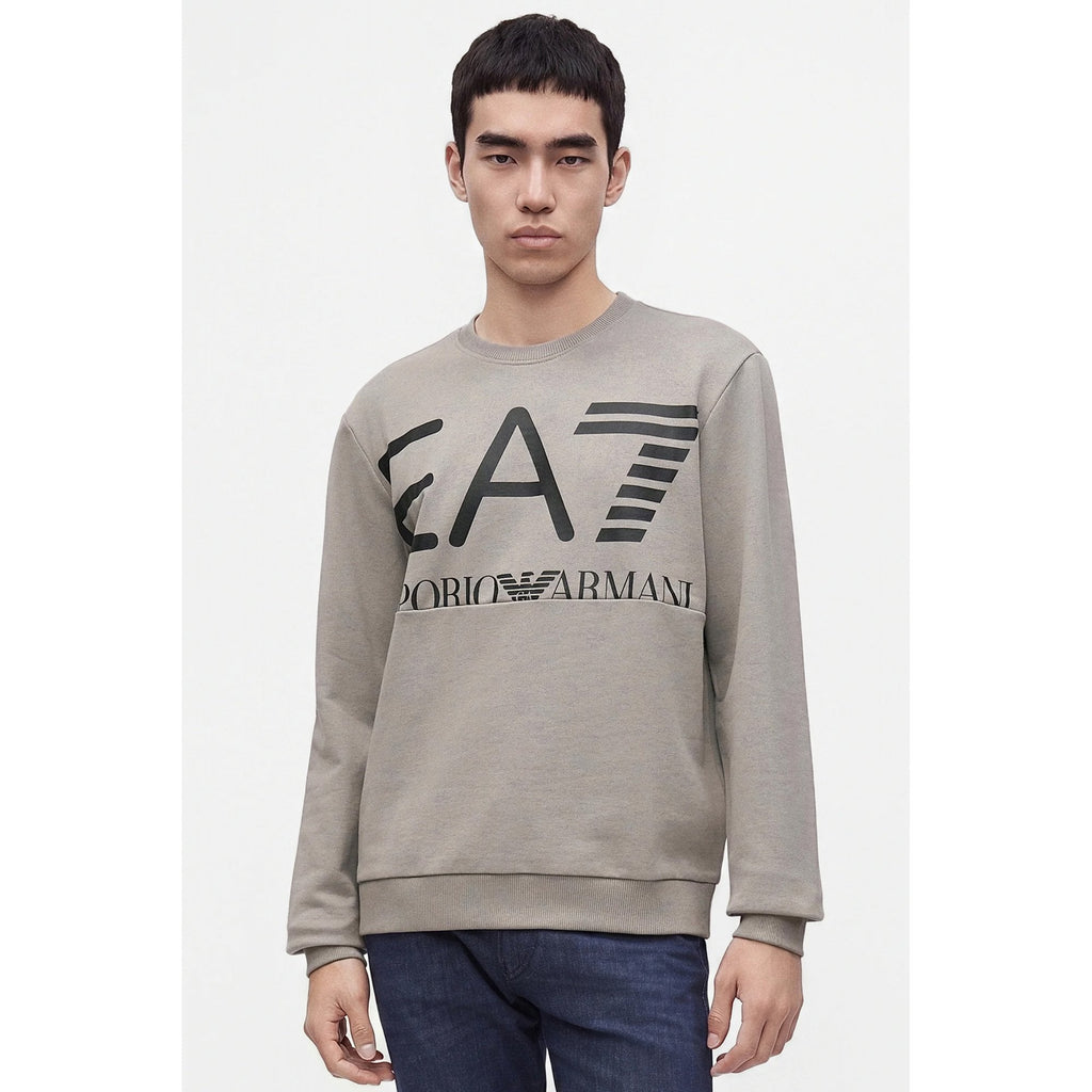 EA7 | Emporio Armani AF27189 2201 Contrast Enlarge Logo Print Sweat Top