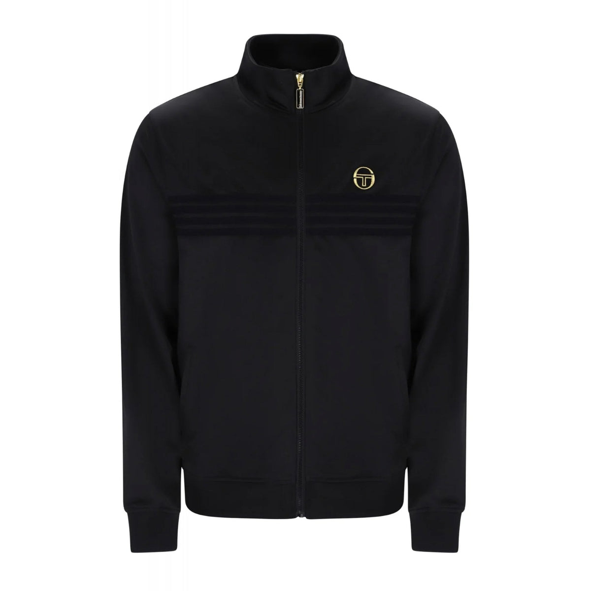 Sergio Tacchini | New Varena 8383 Classic Tonal Stripe Track Top - Black/Gold