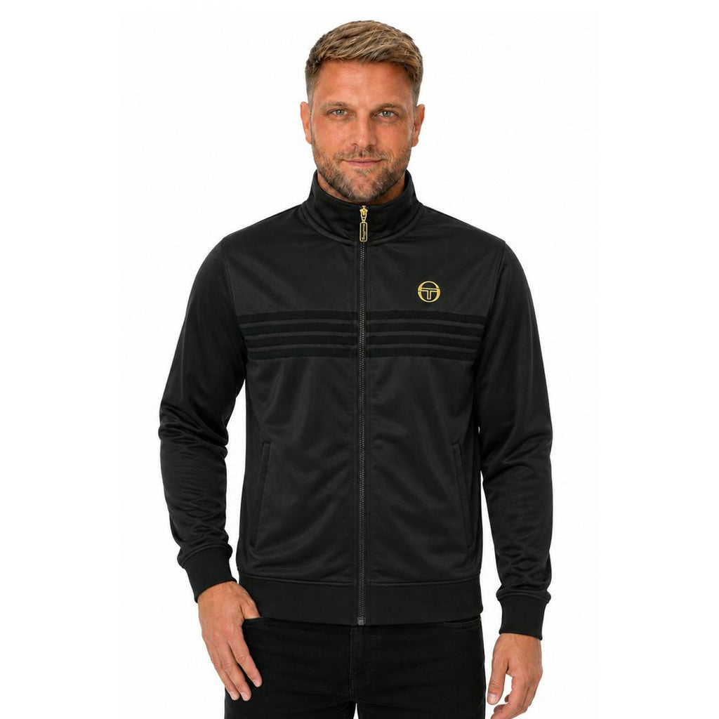Sergio Tacchini | New Varena 8383 Classic Tonal Stripe Track Top - Black/Gold