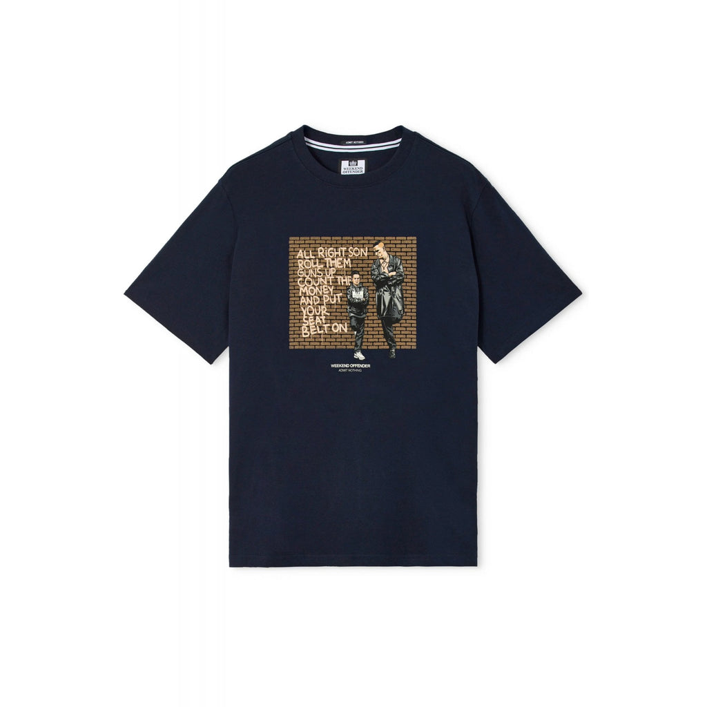 Weekend Offender PT3B13 Pater Father & Son Scene Graphic Print Half Sleeve T-Shirt - Navy