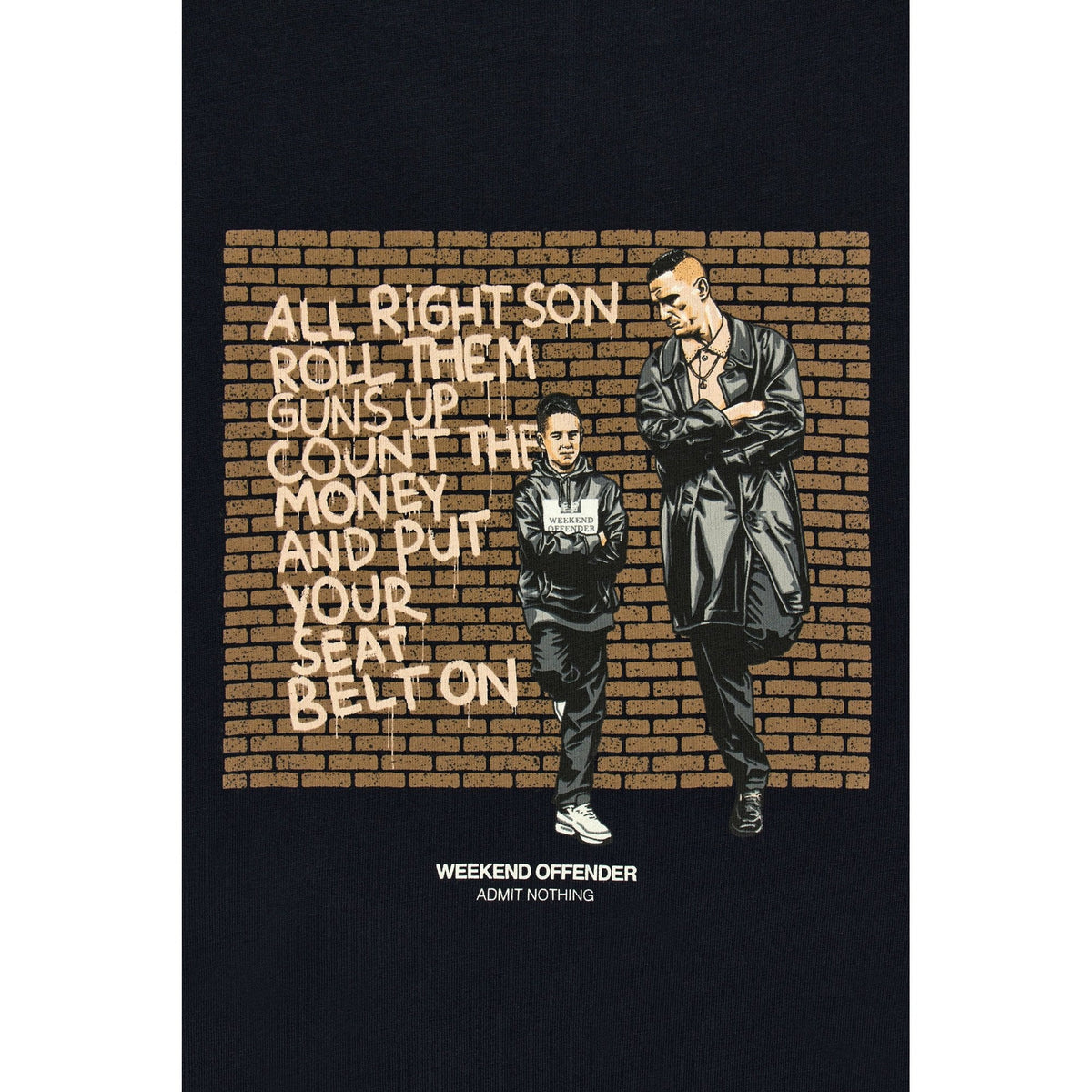 Weekend Offender PT3B13 Pater Father & Son Scene Graphic Print Half Sleeve T-Shirt - Navy