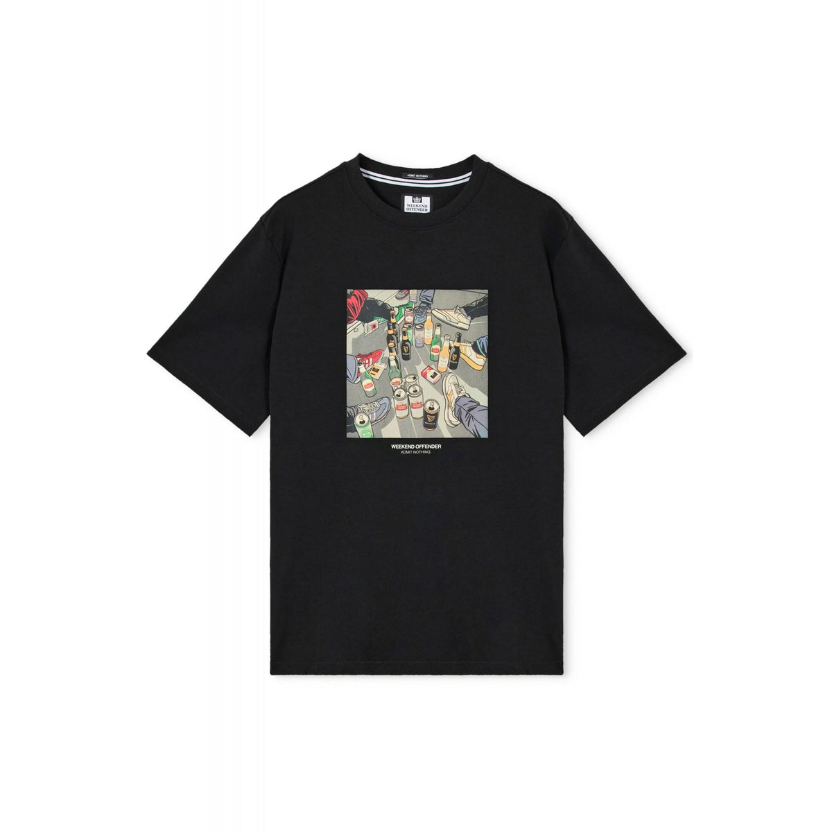 Weekend Offender PT3B09 Imbibo Saturday Everyday Graphic Scene Half Sleeve T-Shirt - Black