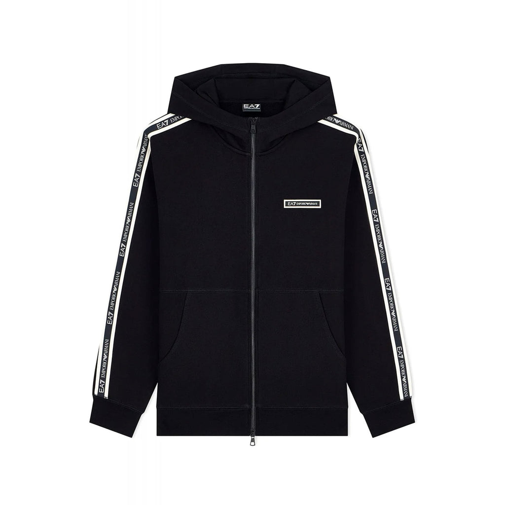 EA7 | Emporio Armani AF10377 2197 Train Rubber Tape Logo Full Zip Hood Top