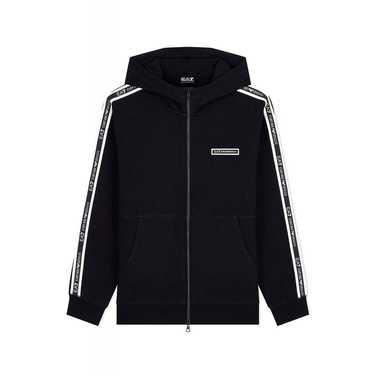 EA7 | Emporio Armani AF10377 2197 Train Rubber Tape Logo Full Zip Hood Top