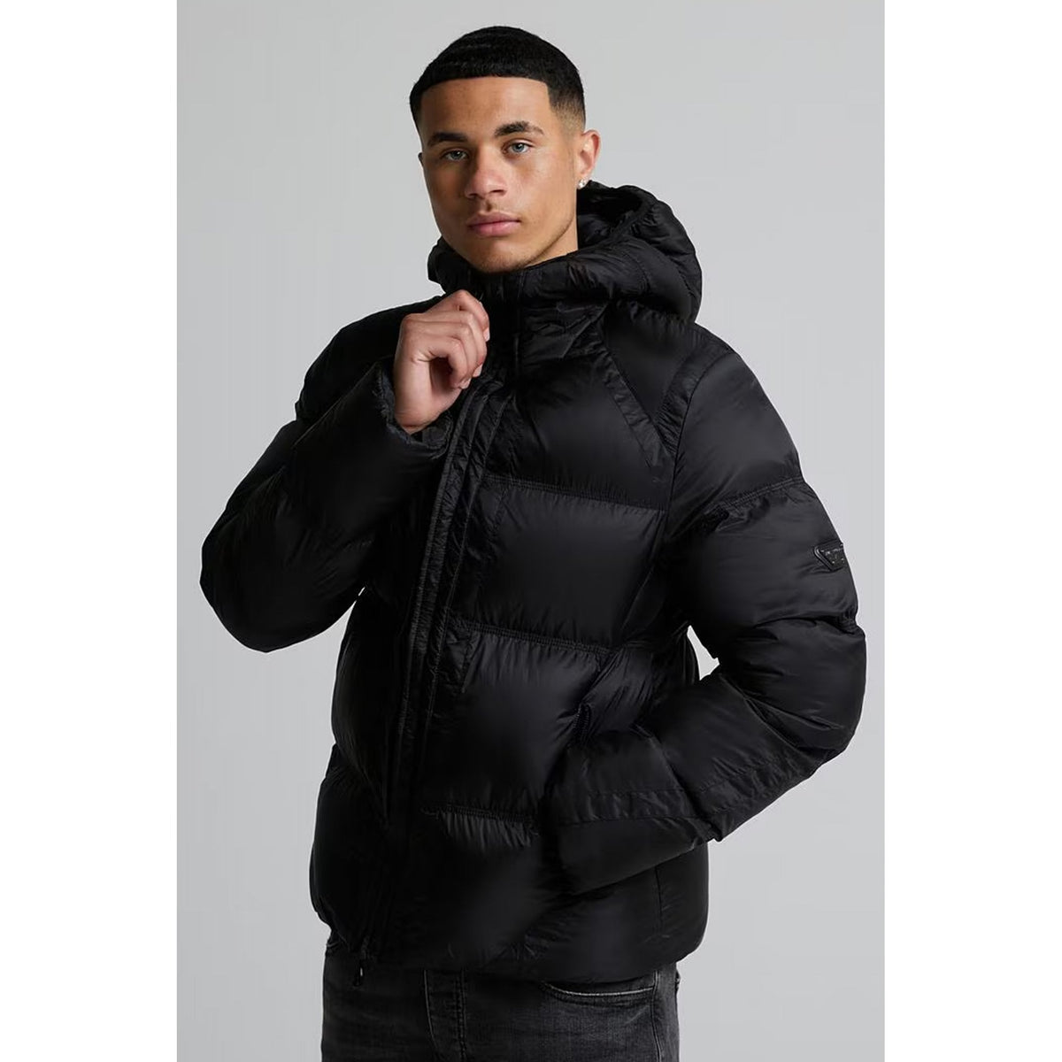 Alessandro Zavetti | AZ Casetti 2389 Mid-Length Puffer Heavily Padded Hood Jacket - Black
