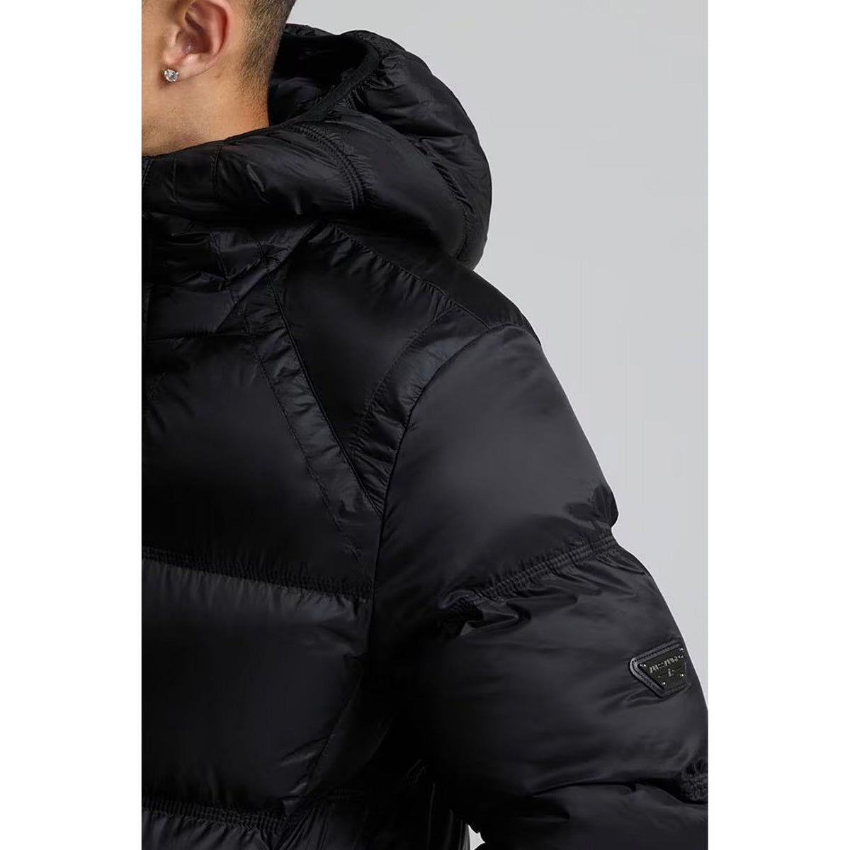 Alessandro Zavetti | AZ Casetti 2389 Mid-Length Puffer Heavily Padded Hood Jacket - Black