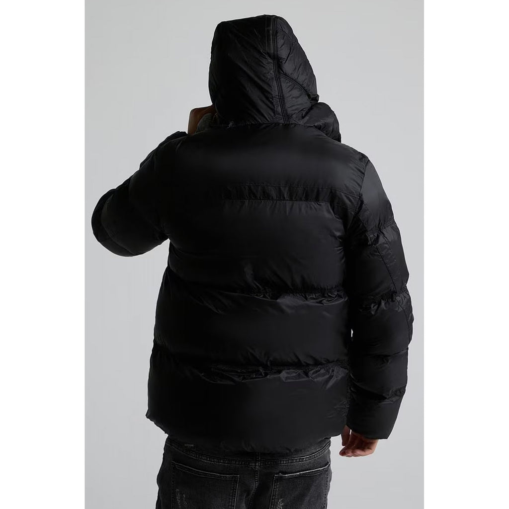 Alessandro Zavetti | AZ Casetti 2389 Mid-Length Puffer Heavily Padded Hood Jacket - Black