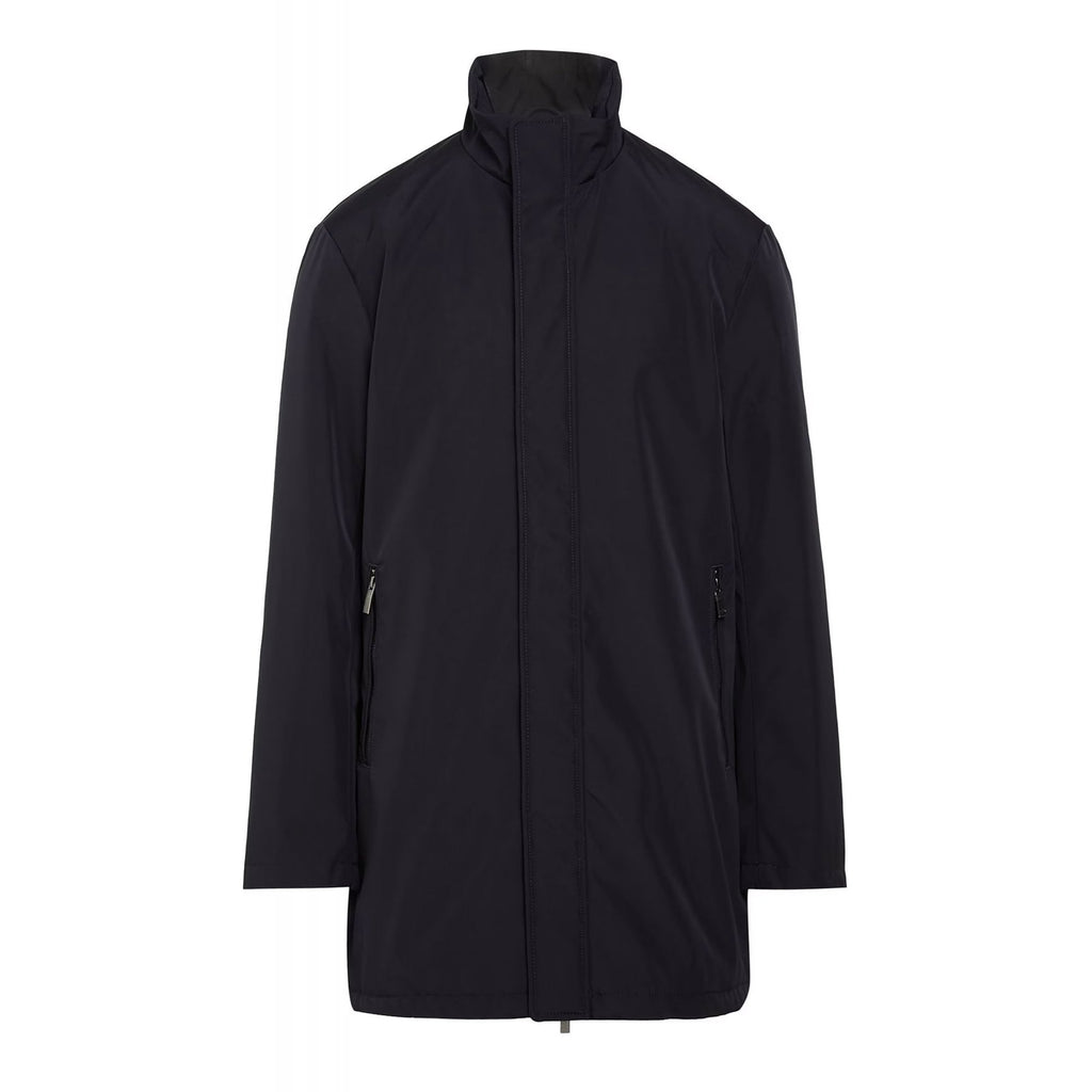 Armani Exchange | AX XM001578 AF169269 Stand Collar Long Softshell Trench Coat - Deep Navy