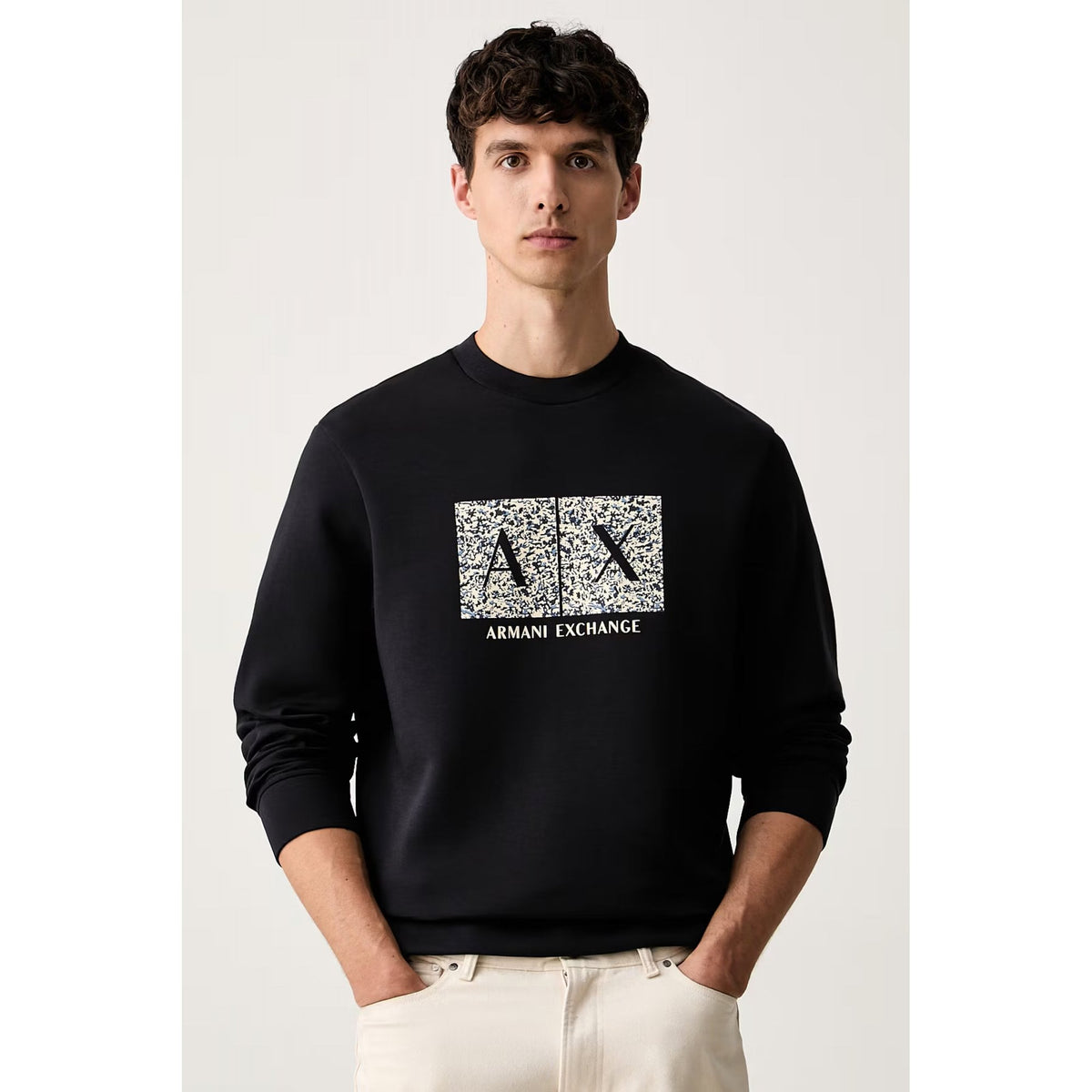Armani Exchange | AX XM002888 AF10818 Camo Style Decorative Logo Design Sweat Top - Dark Navy