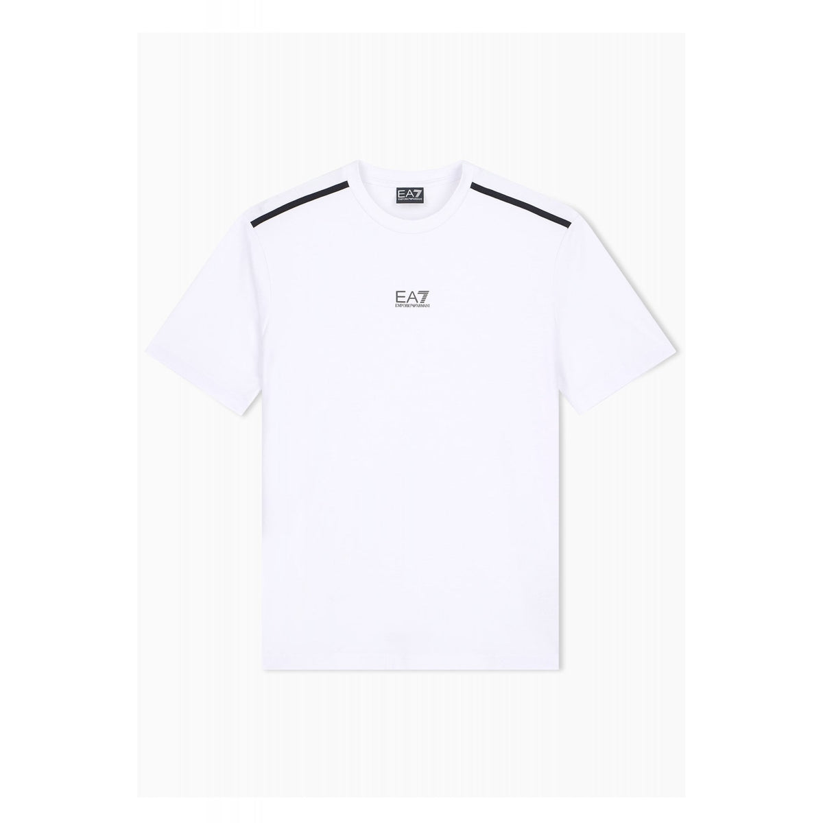 EA7 | Emporio Armani AF21787 2568 Shoulder Black Tape Natural VENTUS7 Half Sleeve T-Shirt