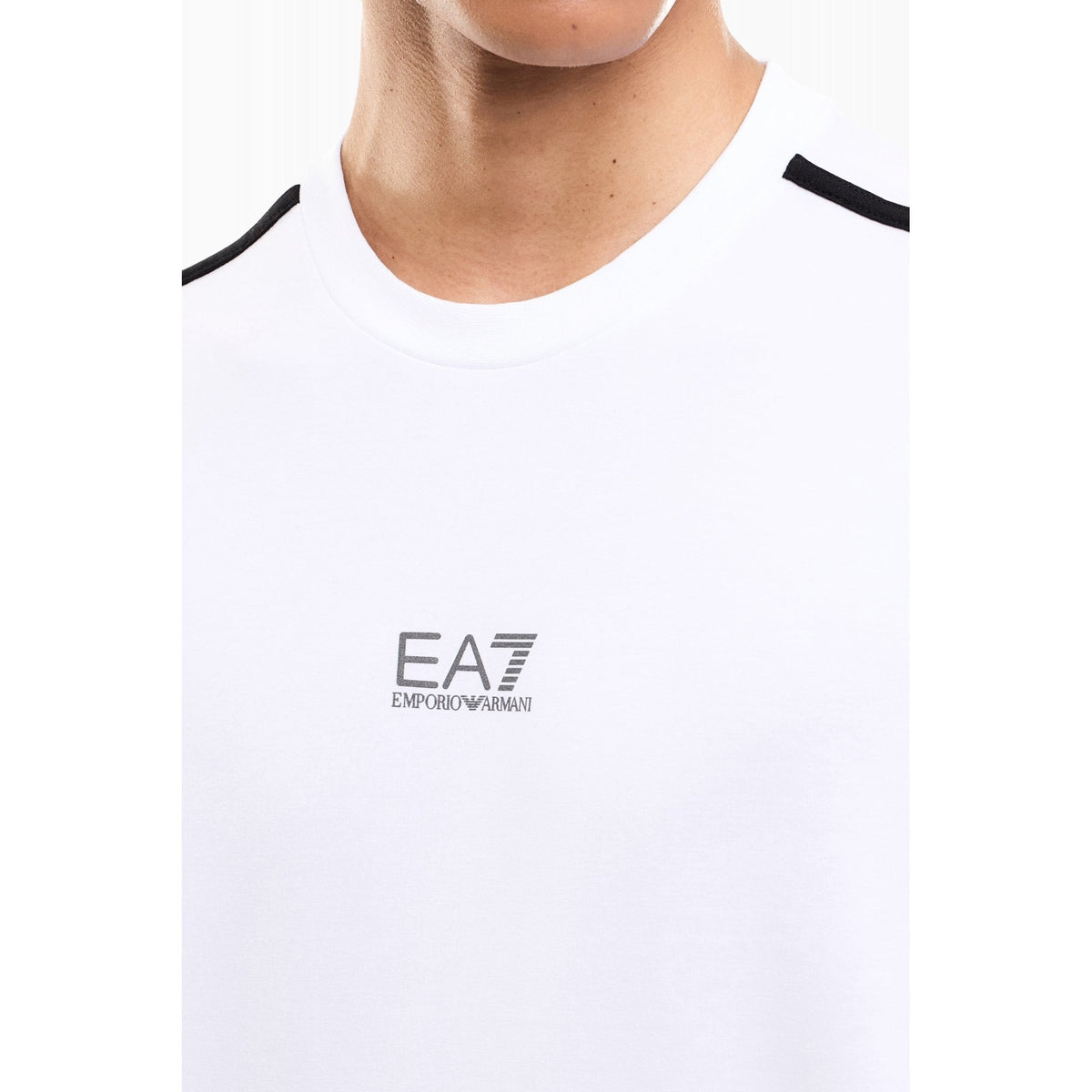 EA7 | Emporio Armani AF21787 2568 Shoulder Black Tape Natural VENTUS7 Half Sleeve T-Shirt