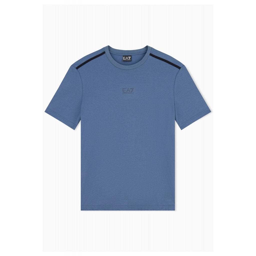 EA7 | Emporio Armani AF21787 2568 Shoulder Black Tape Natural VENTUS7 Half Sleeve T-Shirt