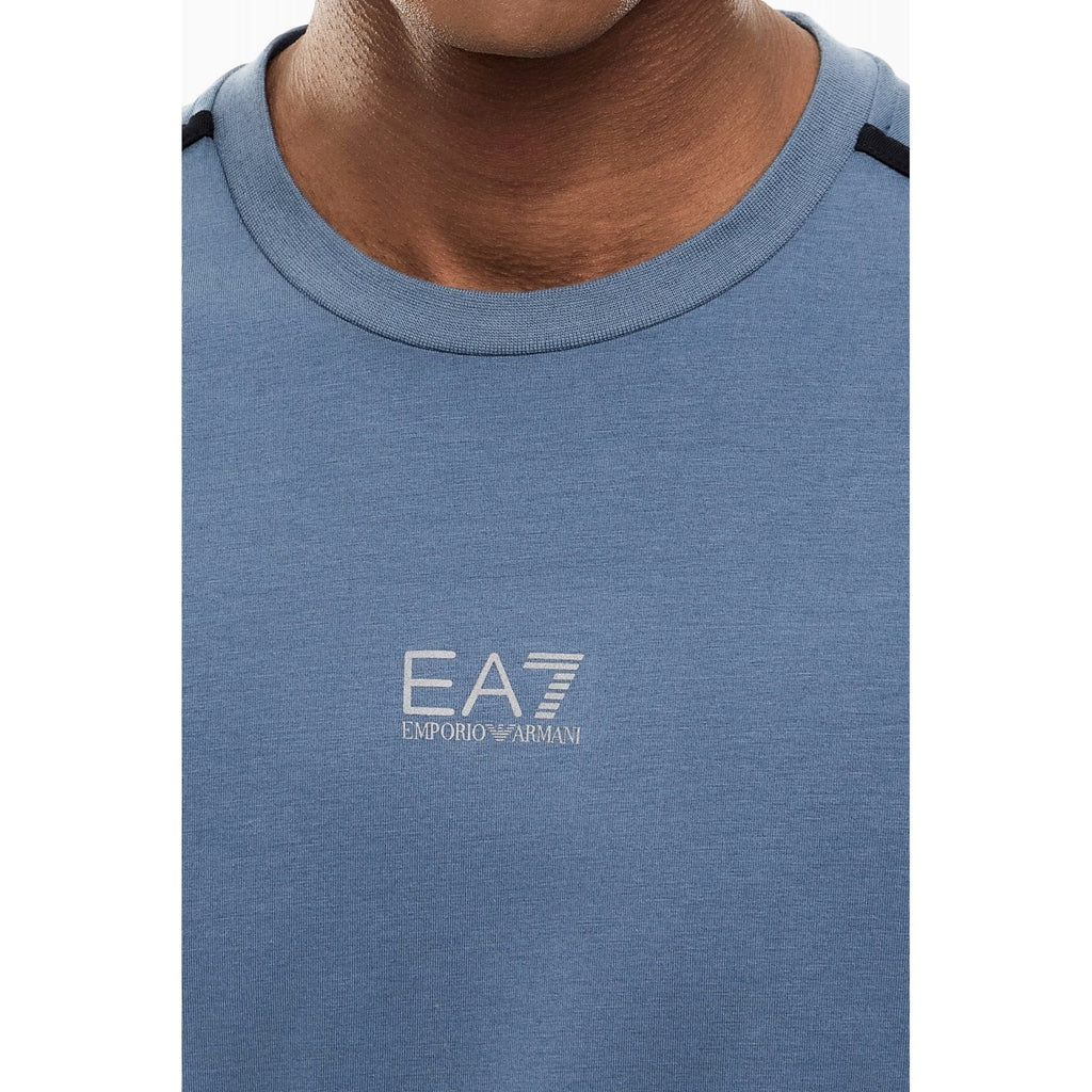 EA7 | Emporio Armani AF21787 2568 Shoulder Black Tape Natural VENTUS7 Half Sleeve T-Shirt
