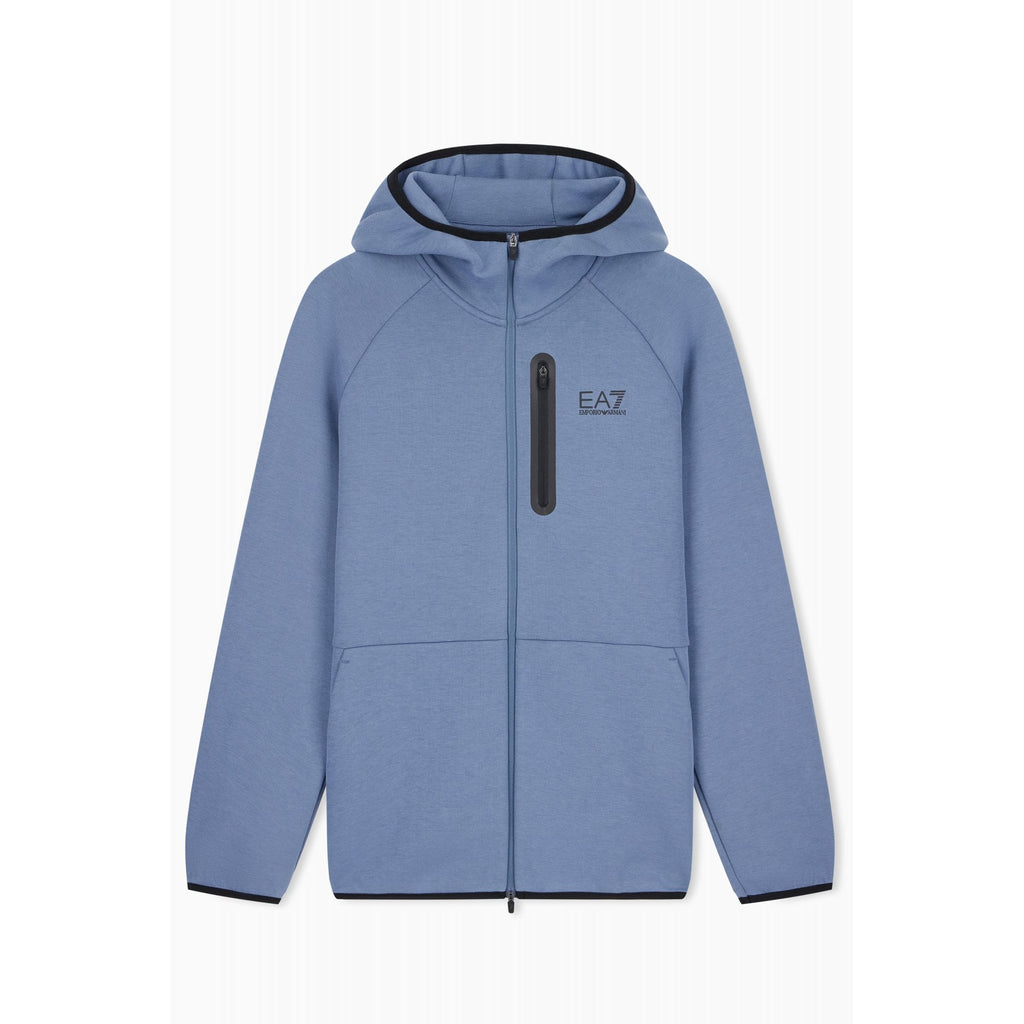 EA7 | Emporio Armani AF20845 2517 Cotton Blend VENTUS7 Full Zip Hood Top - China Blue