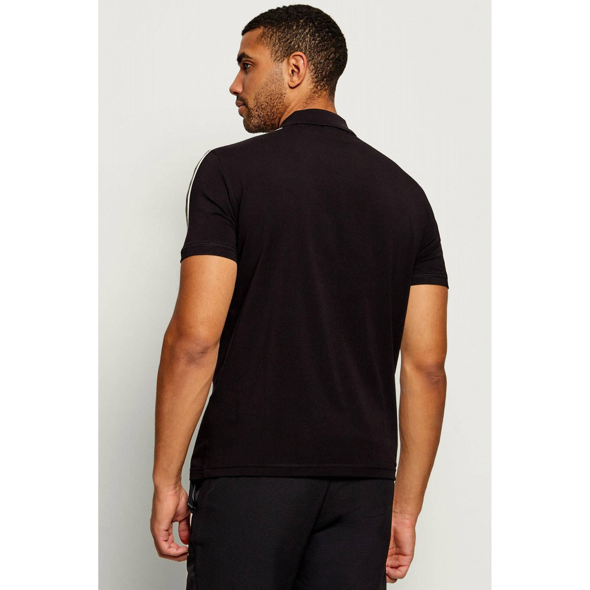 EA7 | Emporio Armani AF10373 2190 Train Rubber Tape Logo Polo T-Shirt - Black