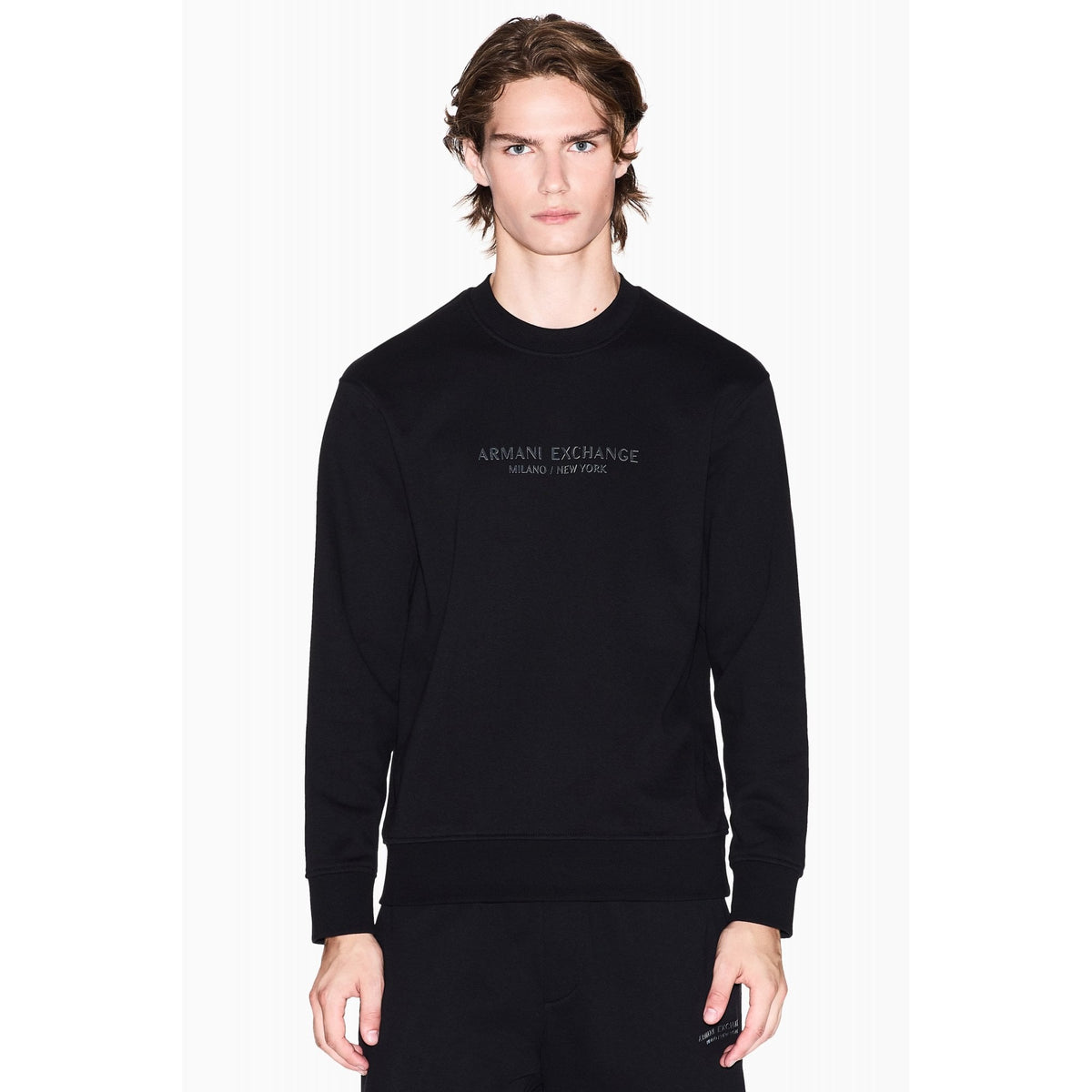 Armani Exchange | AX XM001296 AF10818 Injection Mould Logo Design Sweat Top - Dark Navy