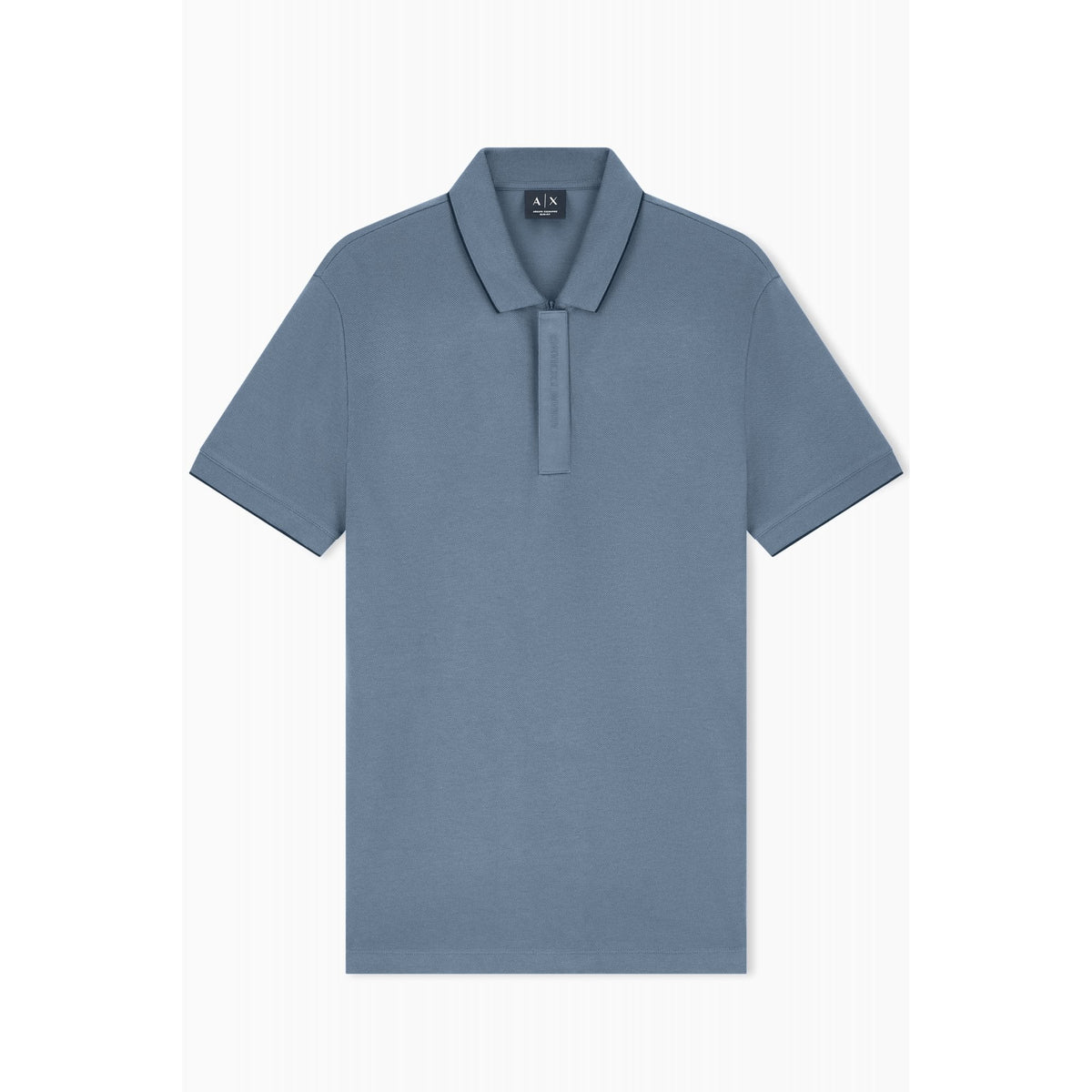 Armani Exchange | AX XM001285 AF10366 1/4 Zip Textured Fabric Pique Cotton Polo T-Shirt - Vintage Indigo