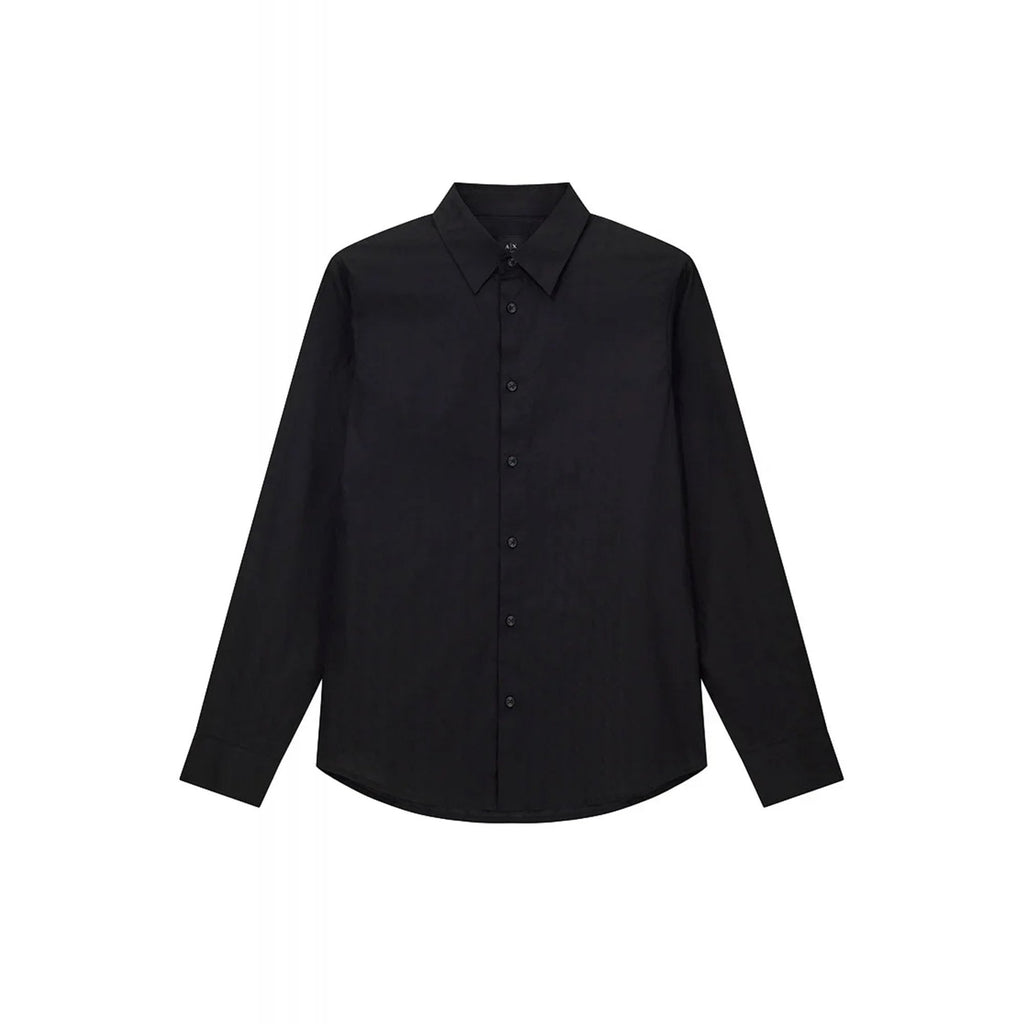 Armani Exchange | AX XM001587 AF166319 All-over Repeat Tonal Logo Pattern Print Long Sleeve Shirt - Black