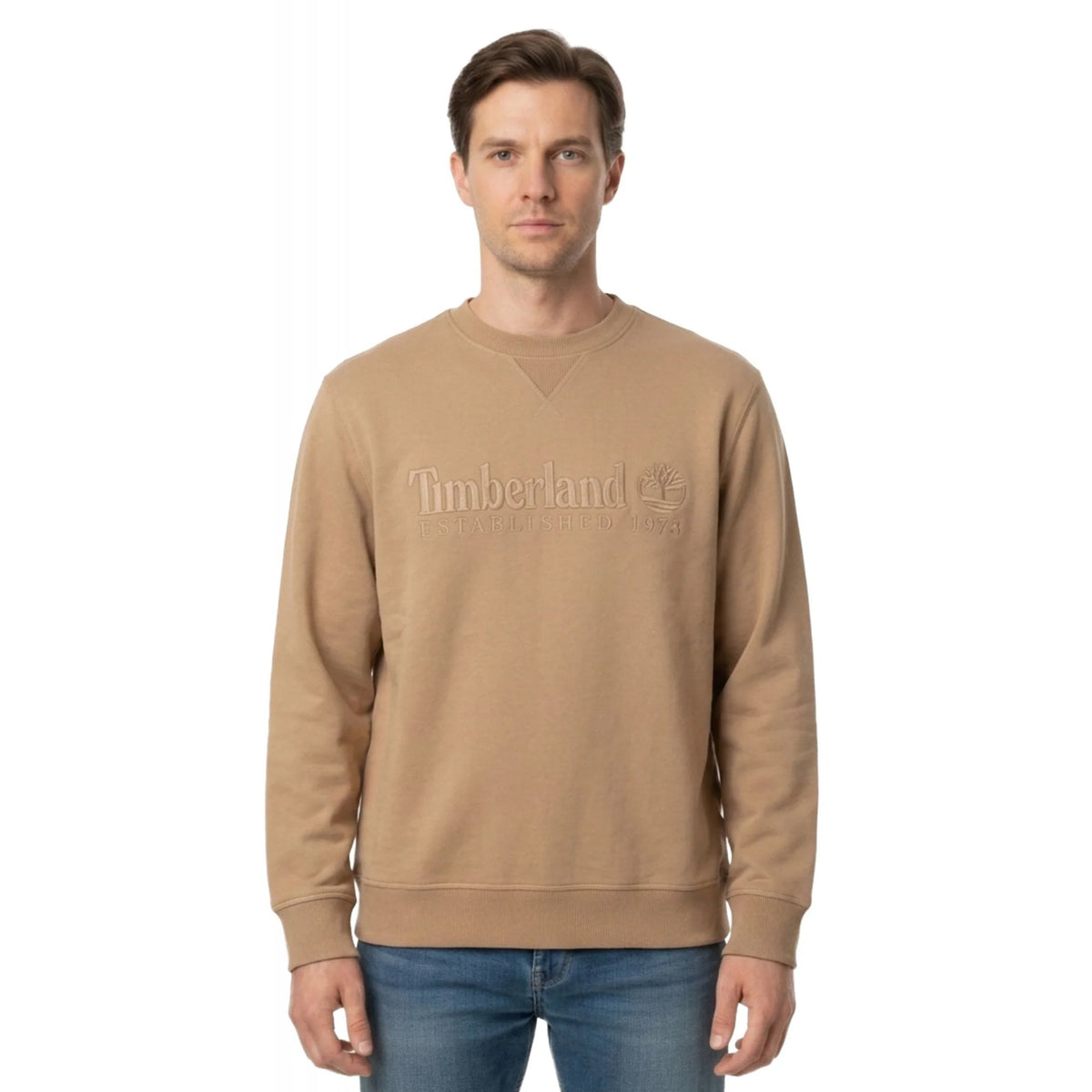 Timberland TBC0YHB7 Heritage Established 1973 Linear Logo Crew Sweat Top