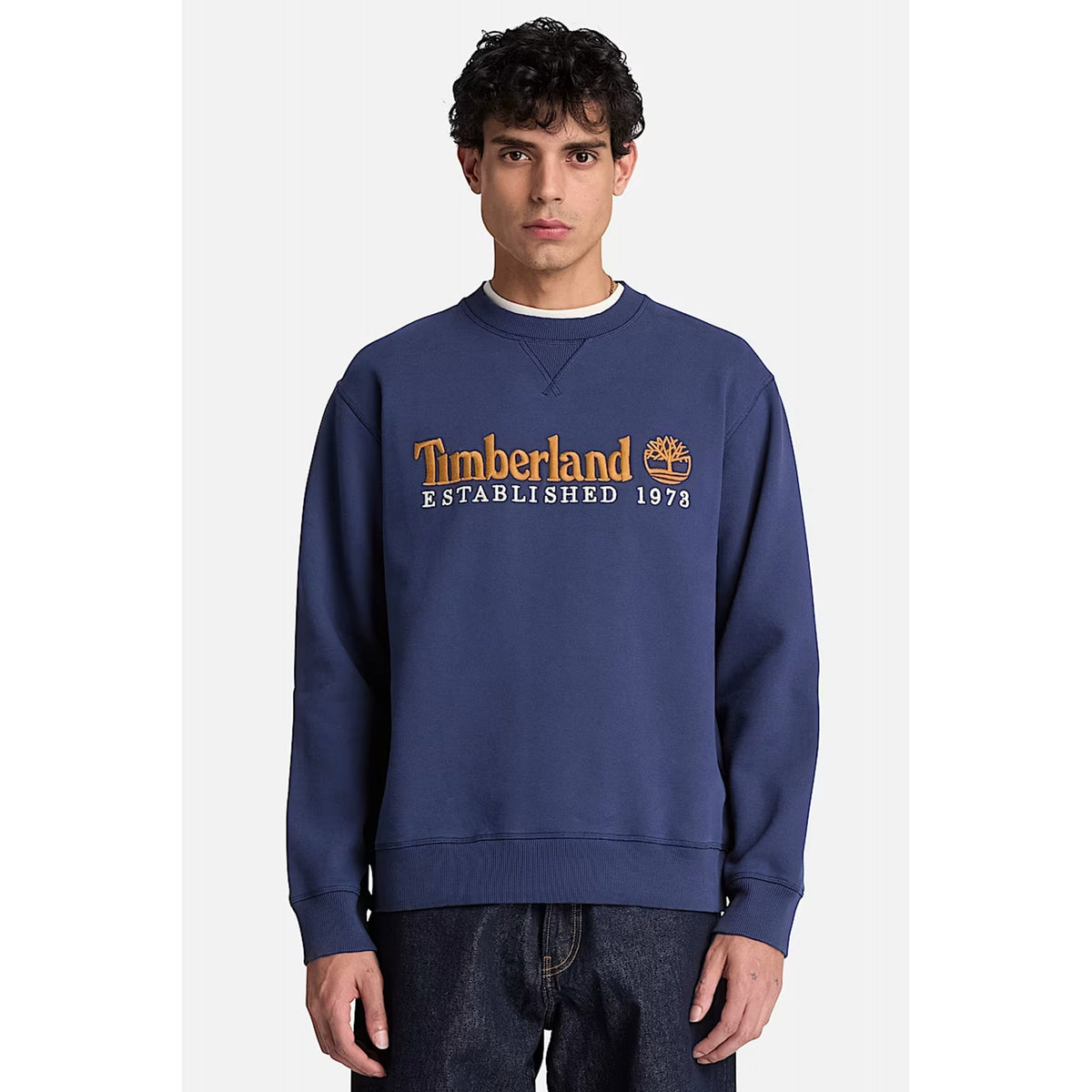 Timberland TBC0YHB7 Heritage Established 1973 Linear Logo Crew Sweat Top