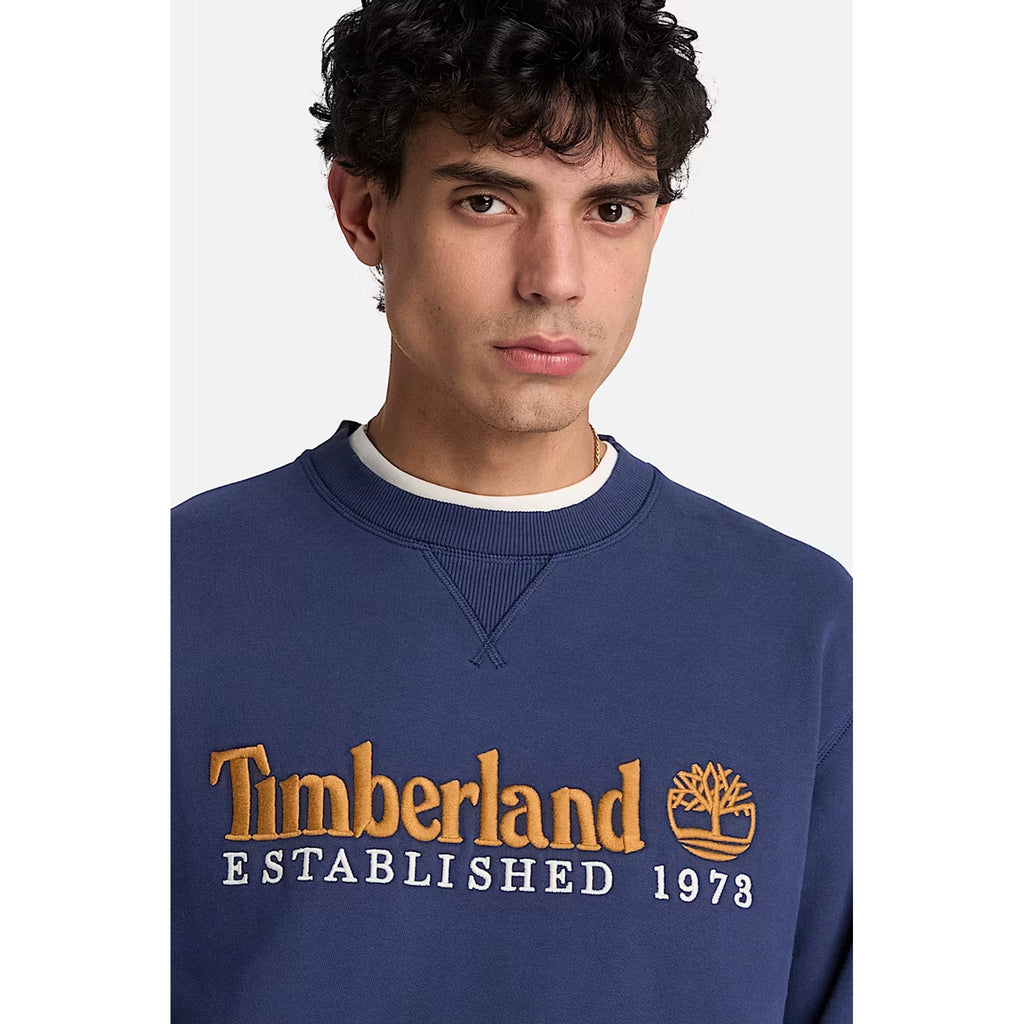 Timberland TBC0YHB7 Heritage Established 1973 Linear Logo Crew Sweat Top