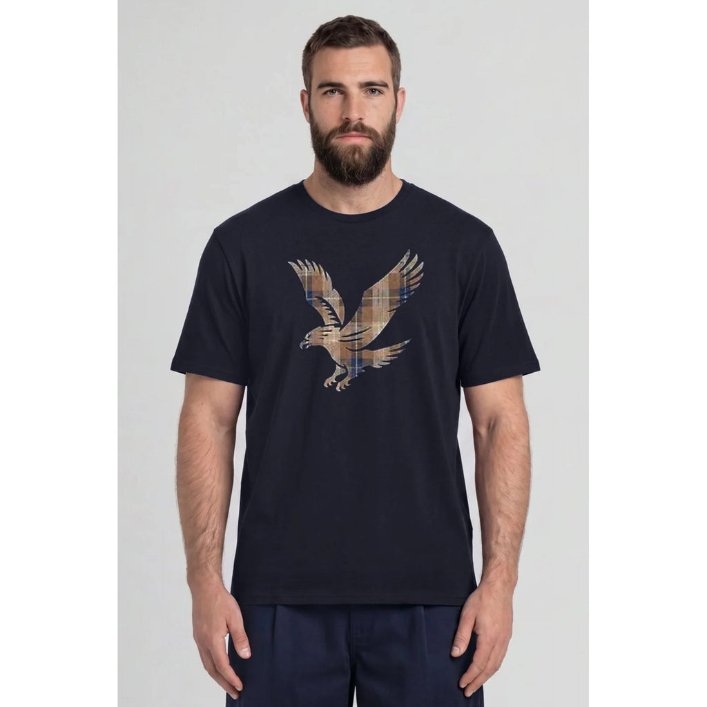 Lyle & Scott TS2570V Tartan Check Eagle Logo Crew Half Sleeve T-Shirt