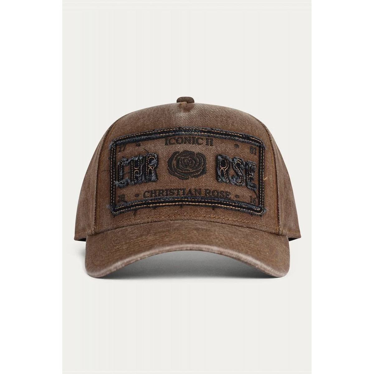 Christian Rose | CR066 Distressed Denim Iconic II Snapback Baseball Cap