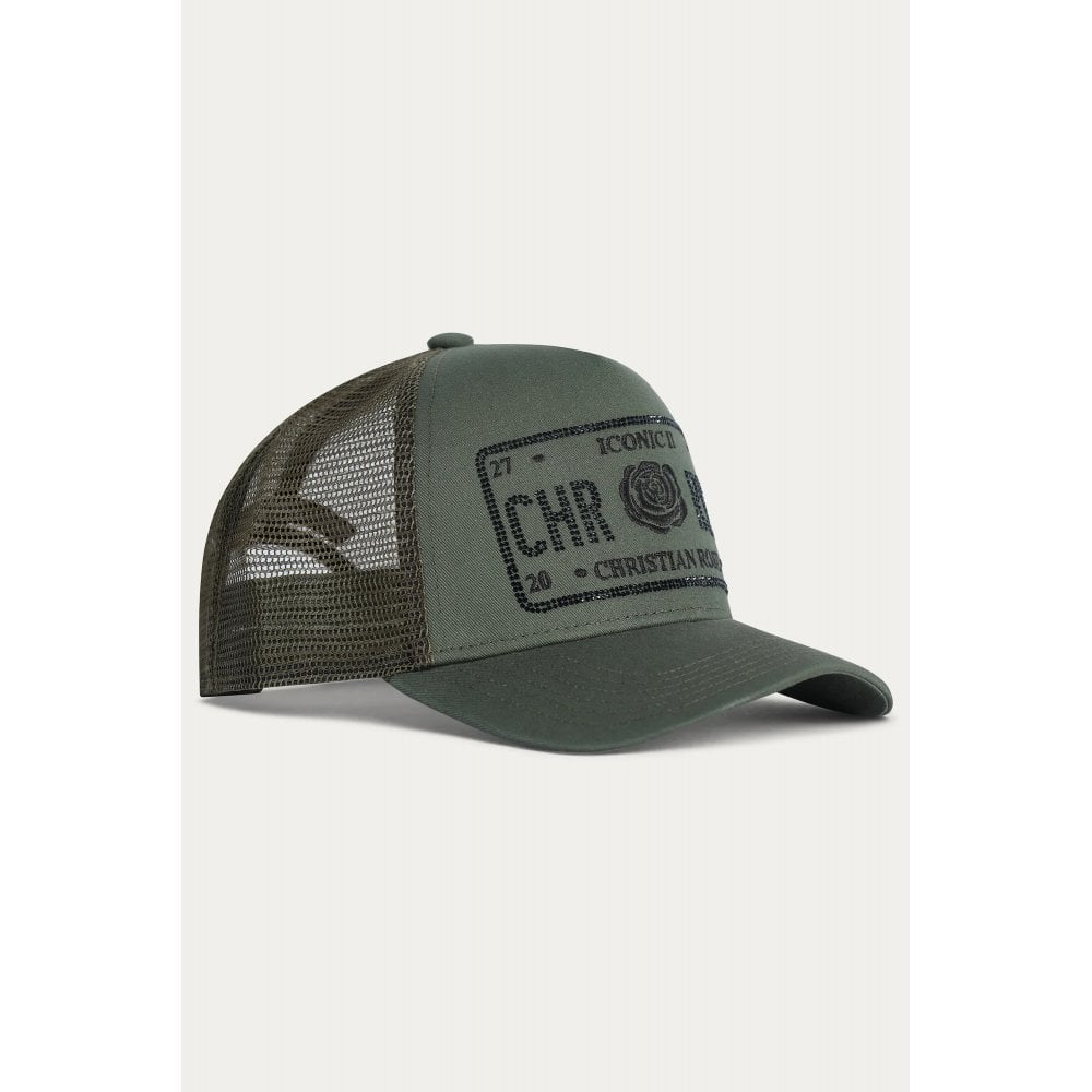 Christian Rose | CR049 Iconic II Half Rhinestone Trucker Mesh Baseball Cap