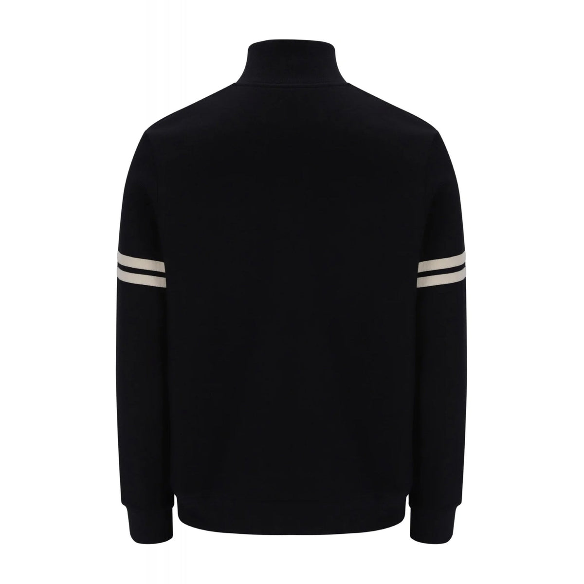 Sergio Tacchini | Orion 1/4 Zip 1347 Retro Contrast Piping Funnel Neck Sweat Top - Black