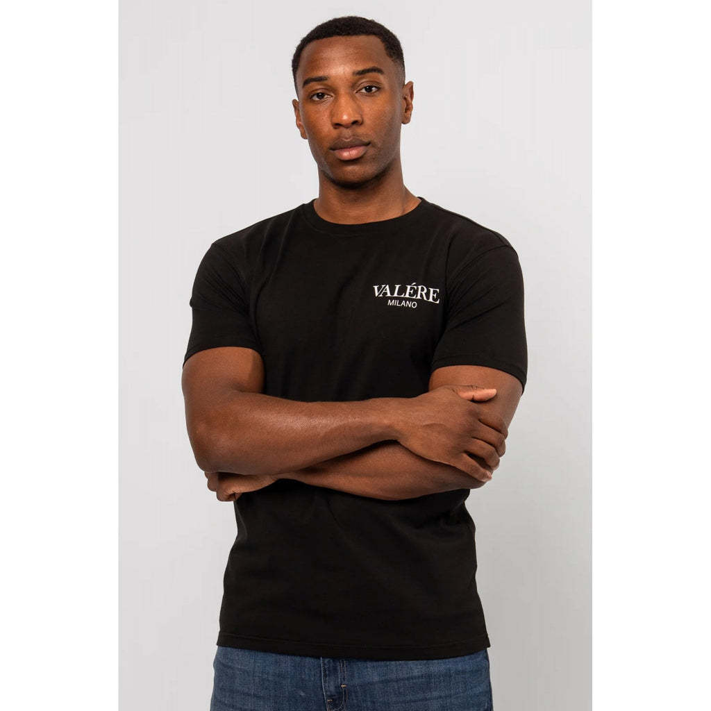 Valere Milano | Greco VM-346 Digital Grapes Vineyard Scenery Graphic Print Half Sleeve T-Shirt - Black