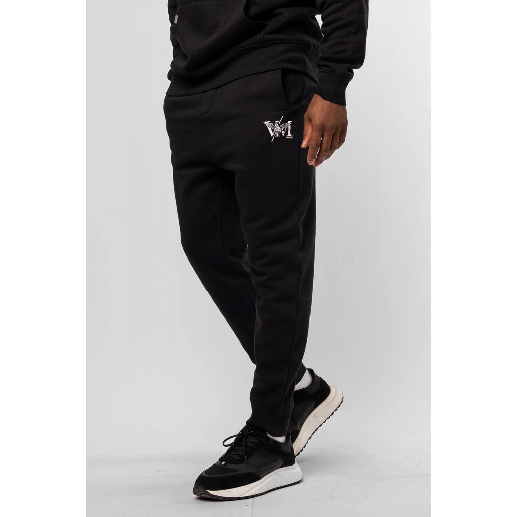 Valere Milano | Pisanino VM-352 Winged Horse Motif Print Sweat Jogger - Black